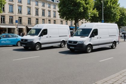 Utilitaire garé devant un immeuble à Nantes pour un déménagement