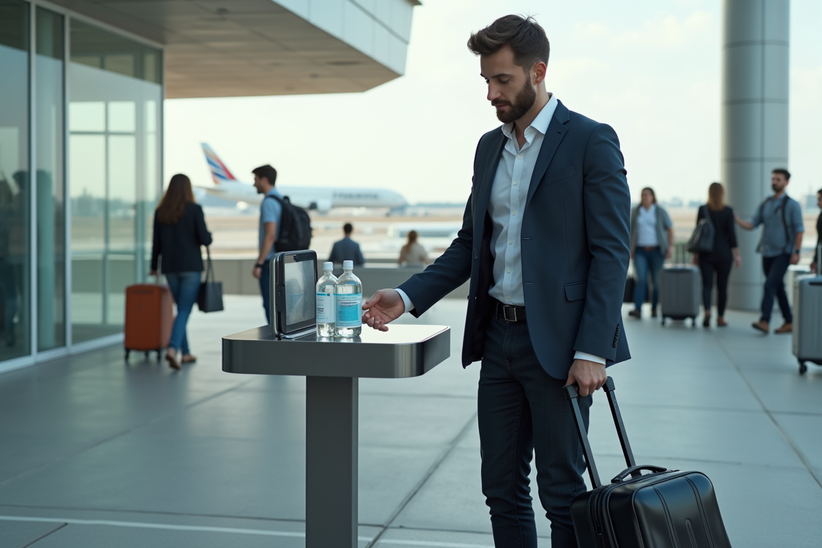 Jeune homme vérifie ses liquides à l