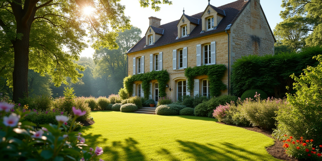 Maison en pierre en Dordogne avec jardin ensoleille